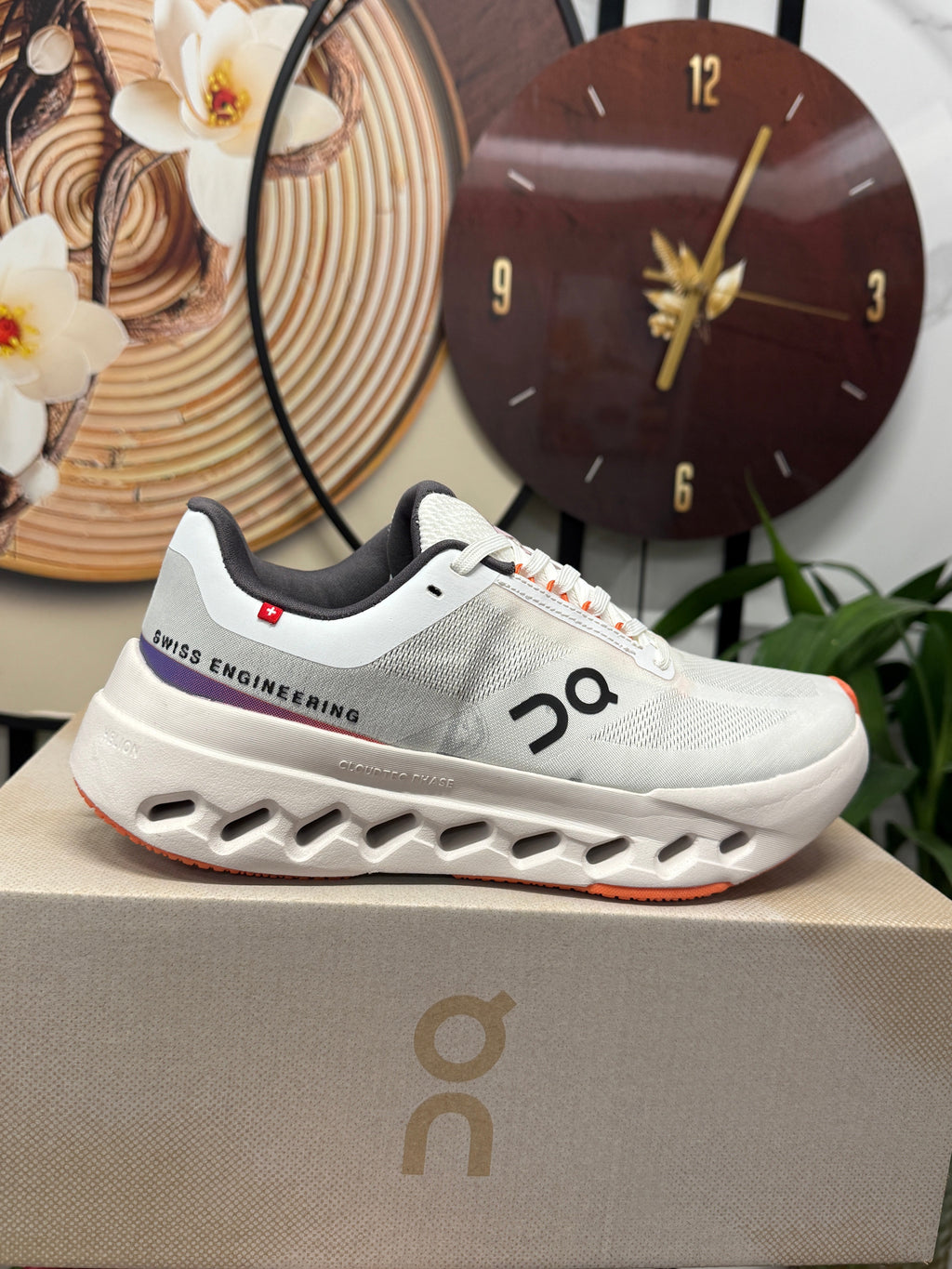 On Cloudsurfer Running Shoes White Orange