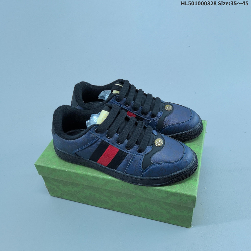 Gucci Distressed Screener Low-Top Sneakers