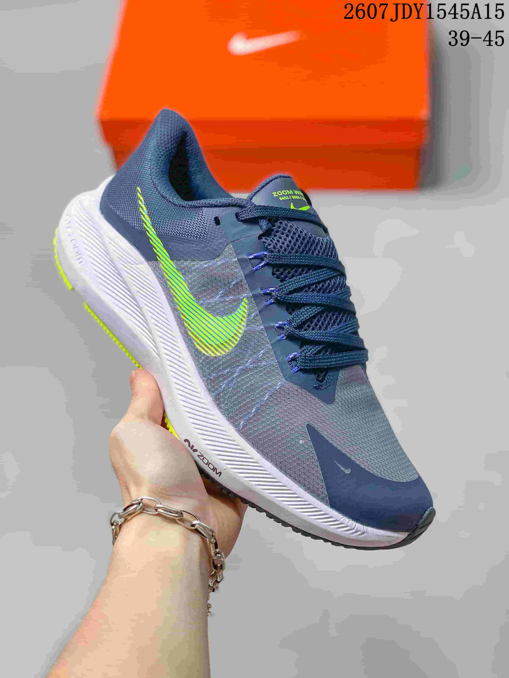 Nike Zoom Winflo 8 Running Shoes Gray Navy JDY1545A15