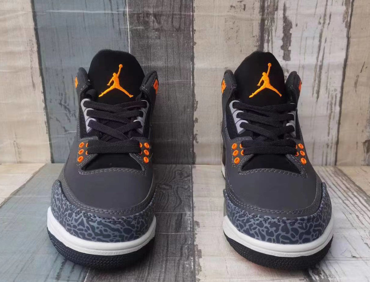 Jordan 3 Grey and Orange Men's Sneakers