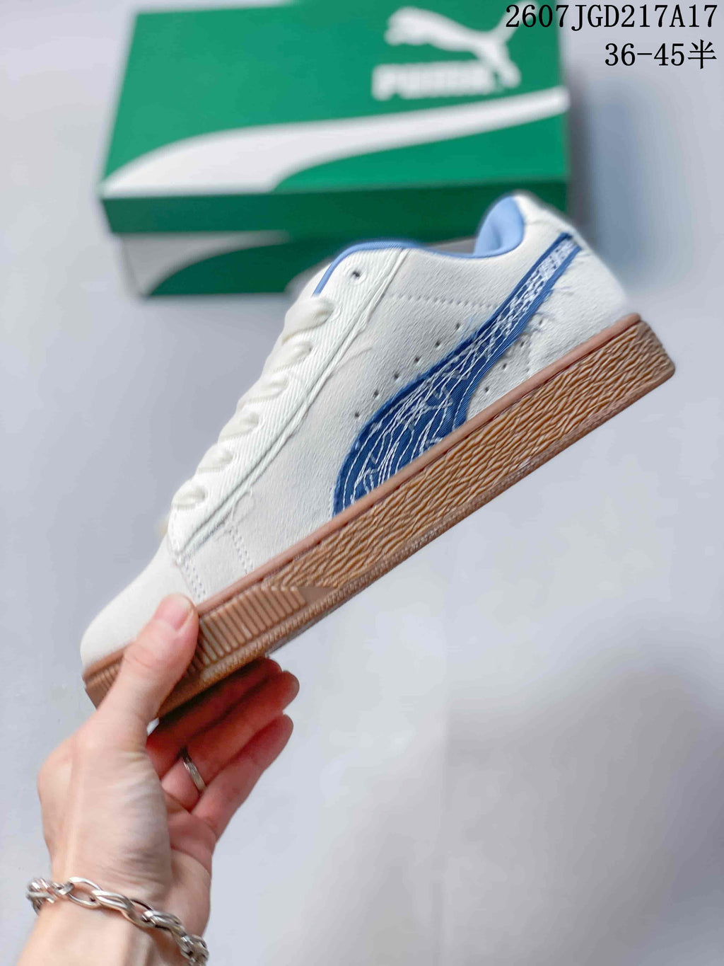 PUMA Suede XL Crush Sneakers White Blue Gum 2607JGD217A17