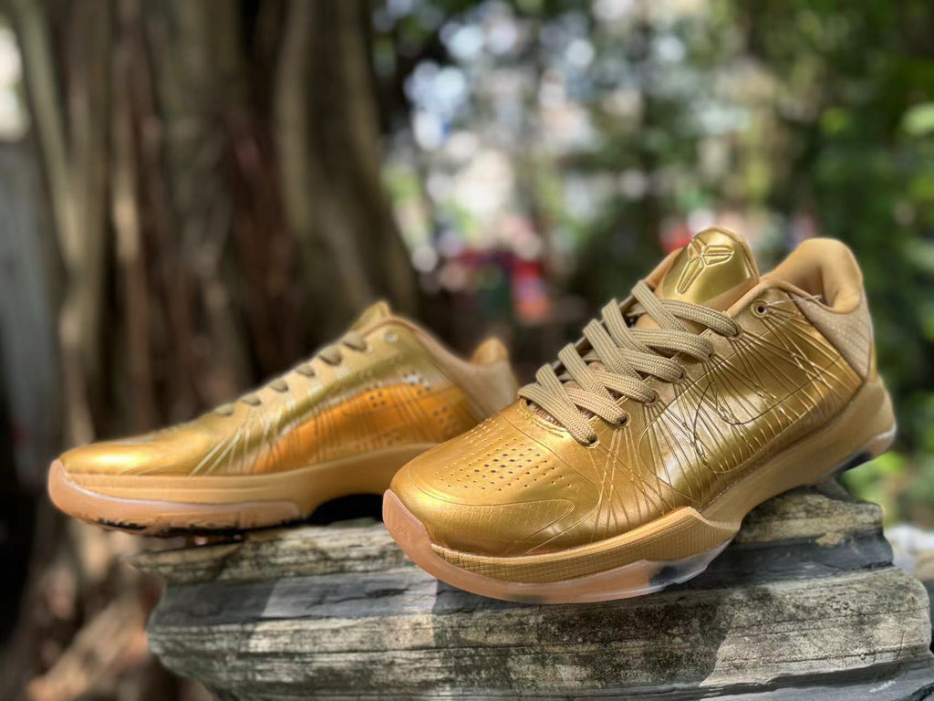 Nike Kobe 5 Basketball Shoes in Metallic Gold