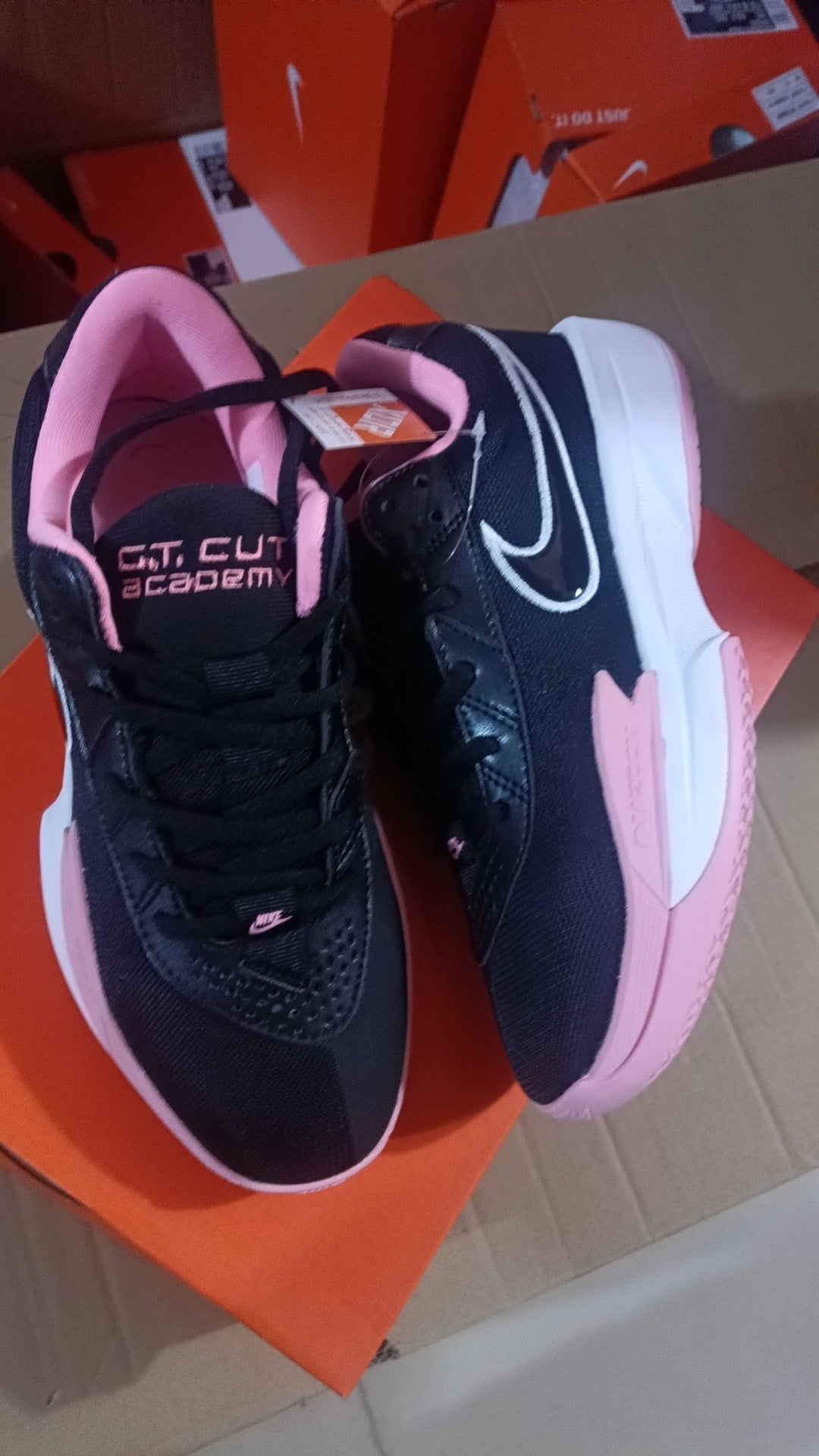 Nike Court Academy Black and Pink Sneakers 872-8