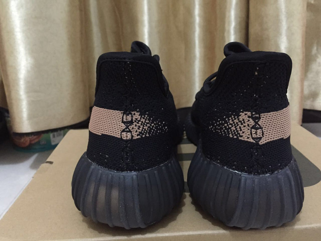 Yeezy 350 V2 Knit Sneakers in Black and Beige