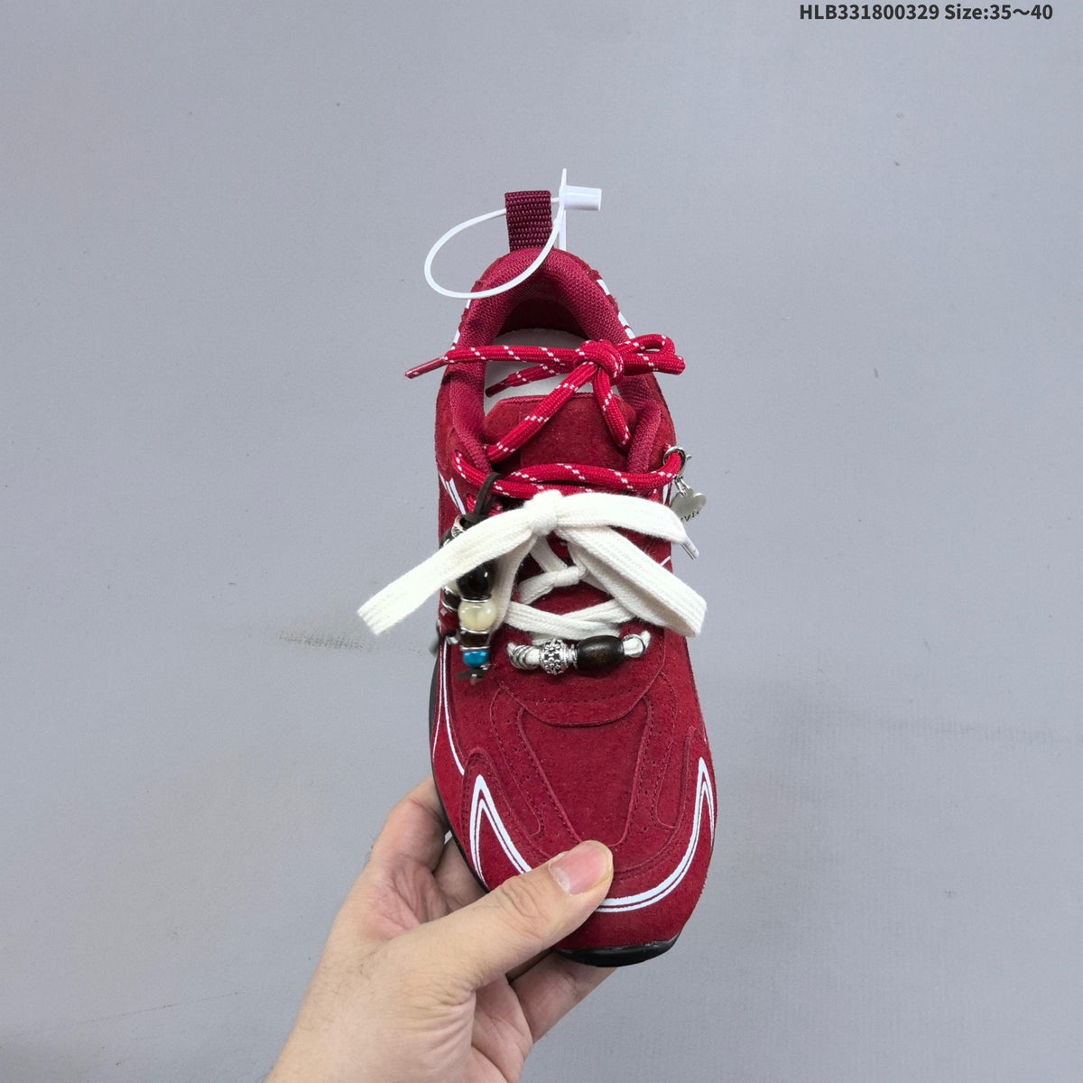 GG-CC Low-Top Chunky Sneakers in Burgundy