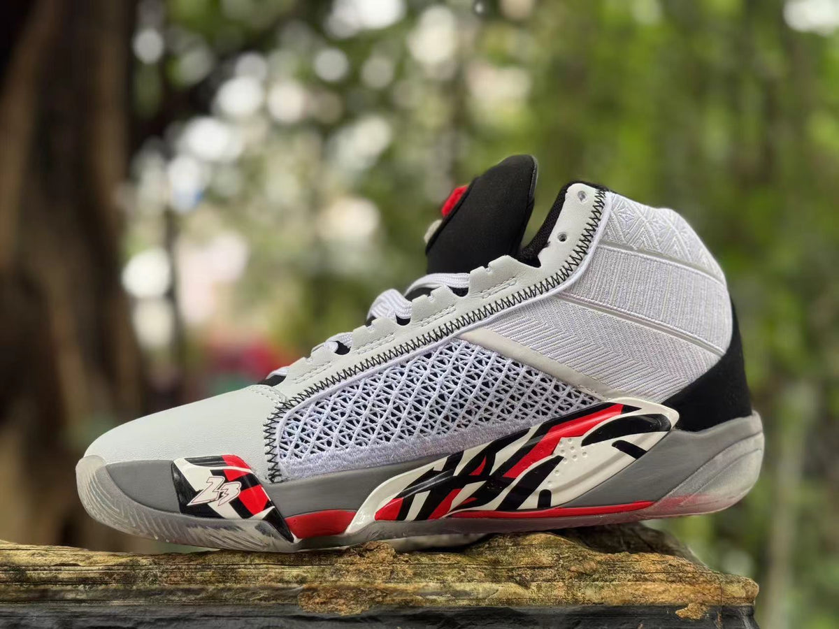 Jordan XXXVIII Basketball Shoes White Black Red
