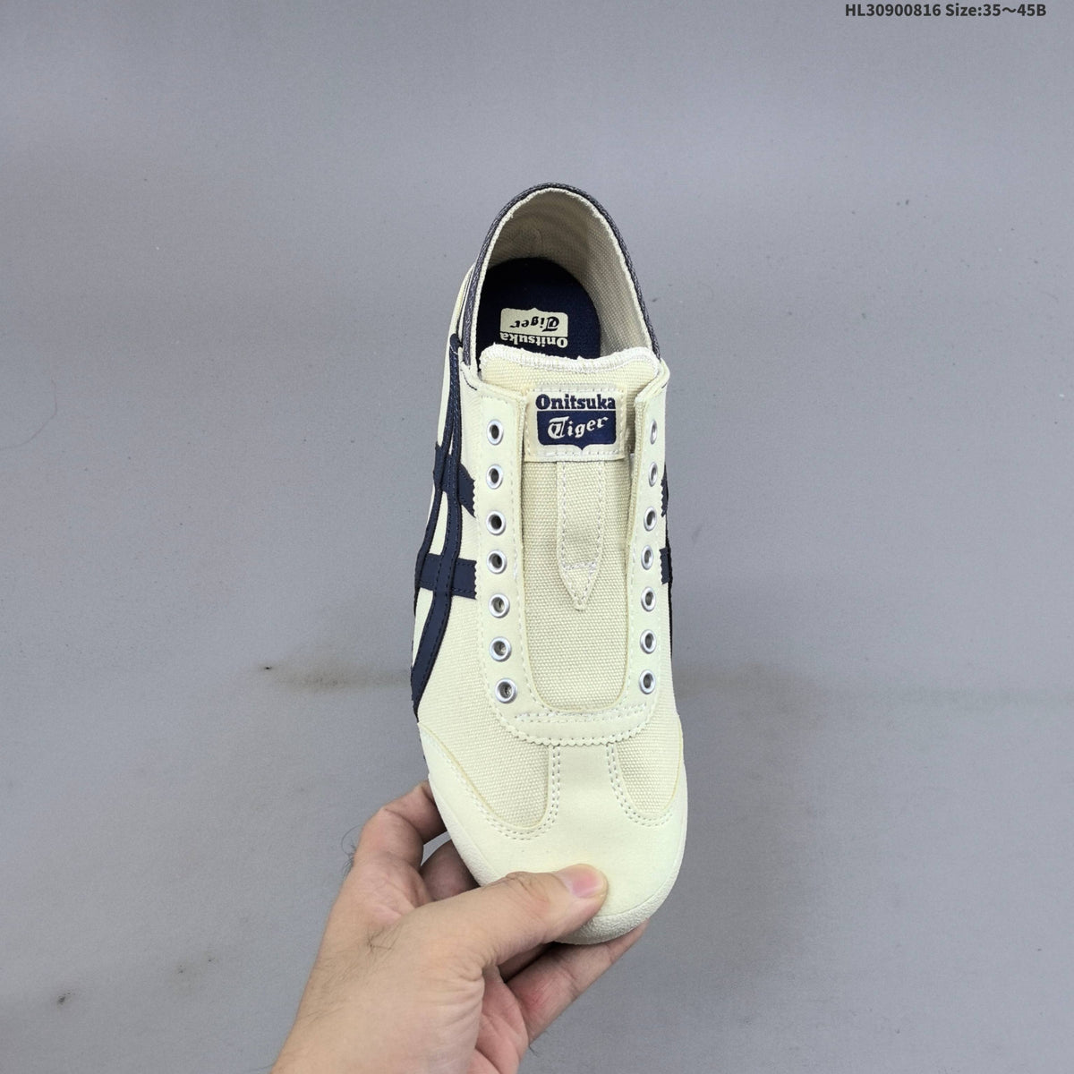 Onitsuka Tiger Mexico 66 SD Paraty Slip-On Sneakers, Cream/Navy