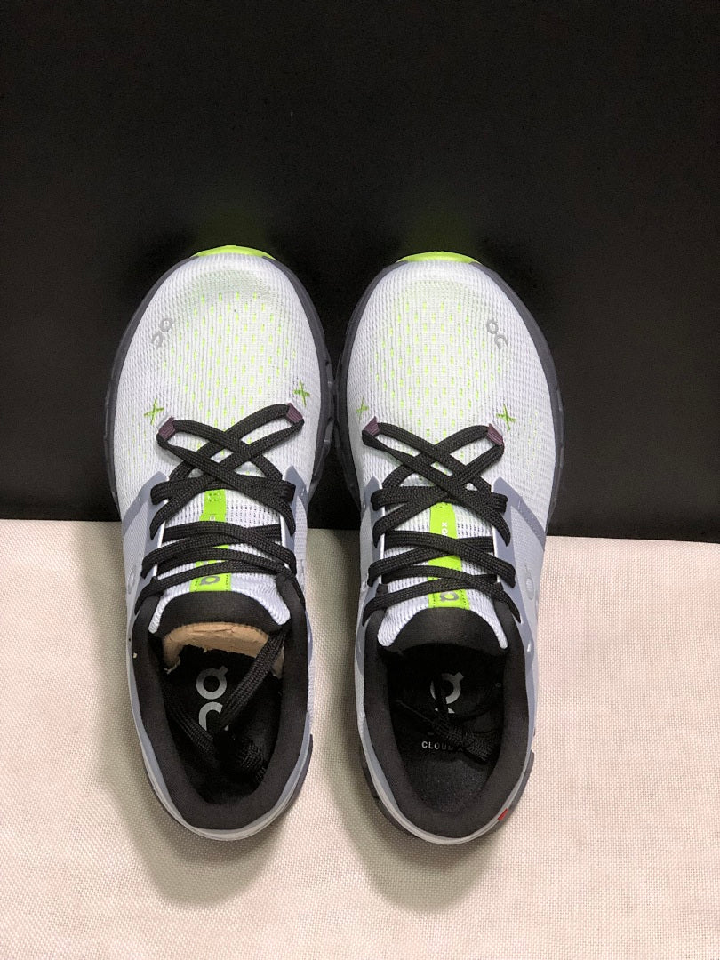 On Cloud X 4 Sneakers in Gray and Lime