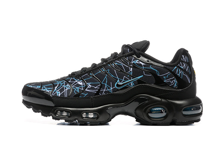 Nike Air Max Plus Black and Blue Graphic Sneakers