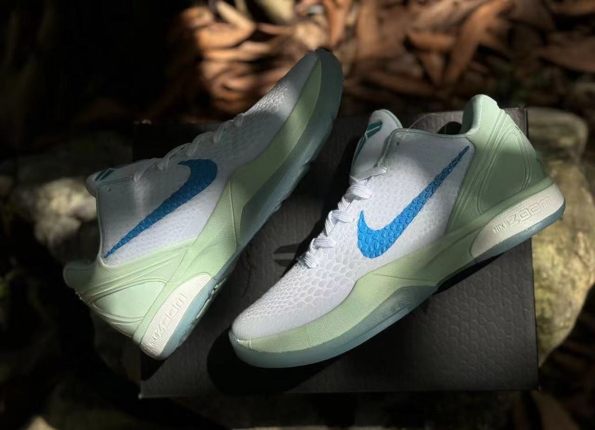 Nike Kobe 6 Haliburton PE Basketball Shoes, White and Green