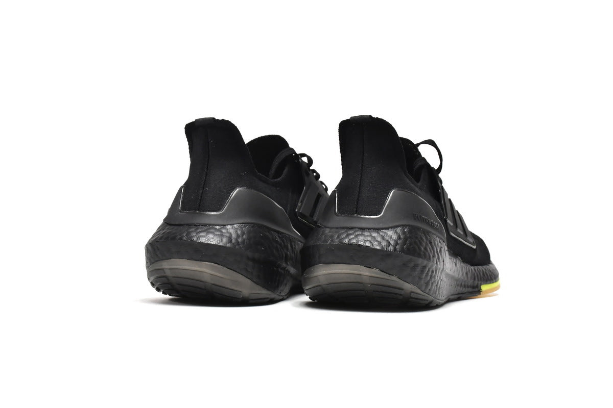 adidas UltraBoost 22 Running Shoes, Black/Solar Yellow GX5915