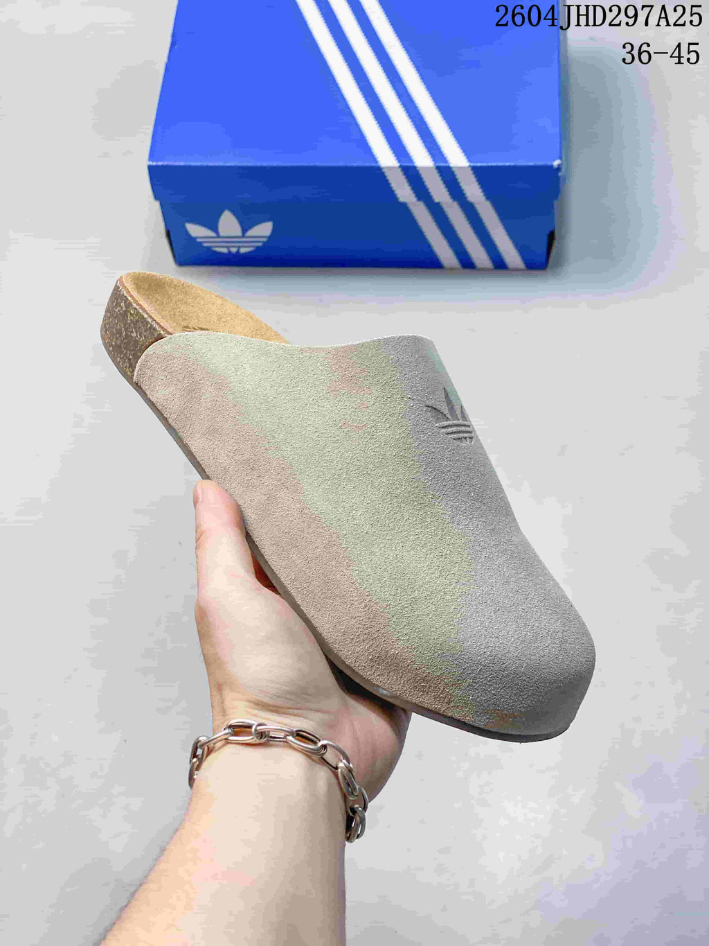 adidas Adimule Suede-Textured Mule Slides Beige IH690