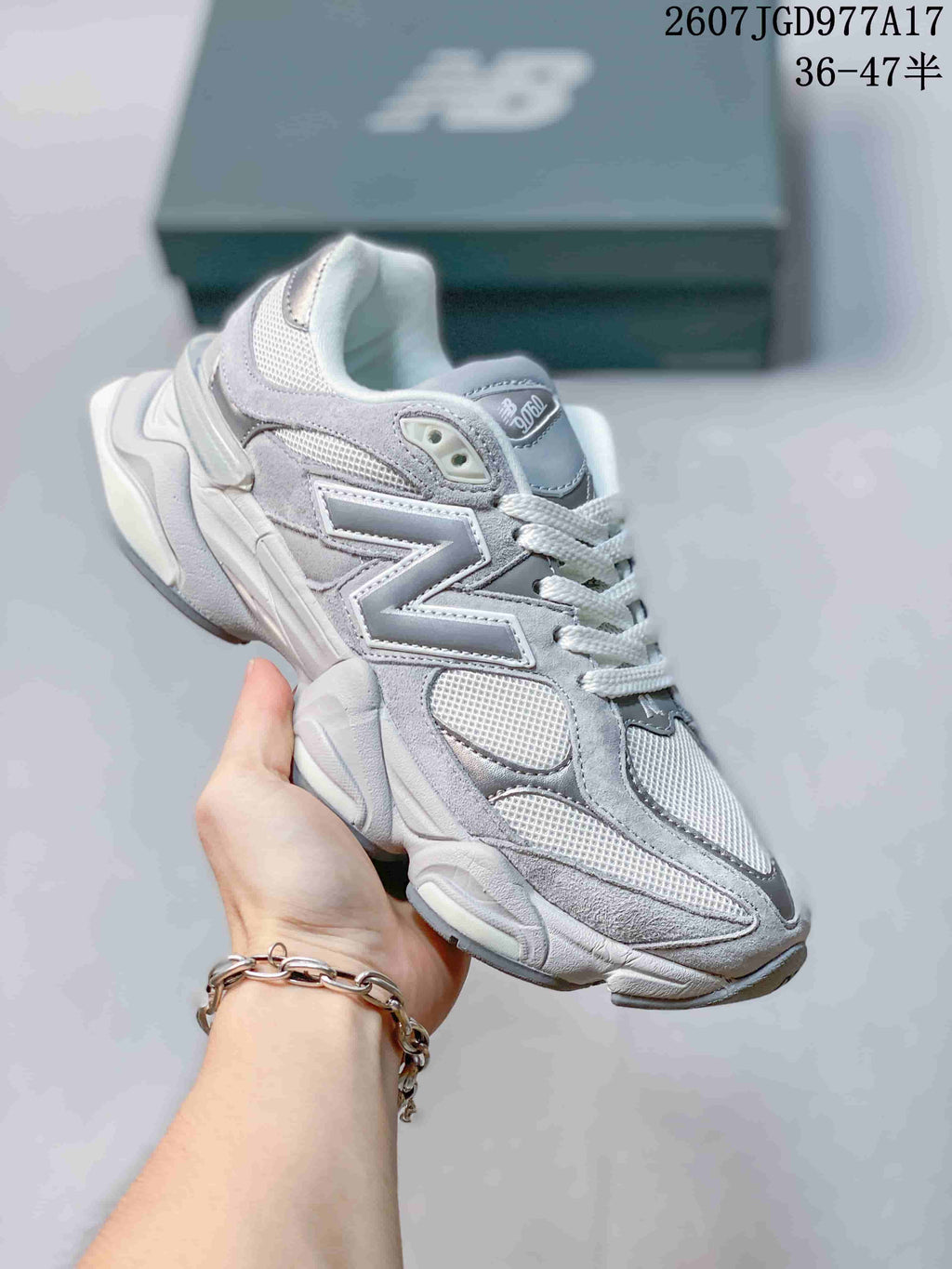 New Balance 9060 Gray Mesh Sneakers 2607TGD977A17