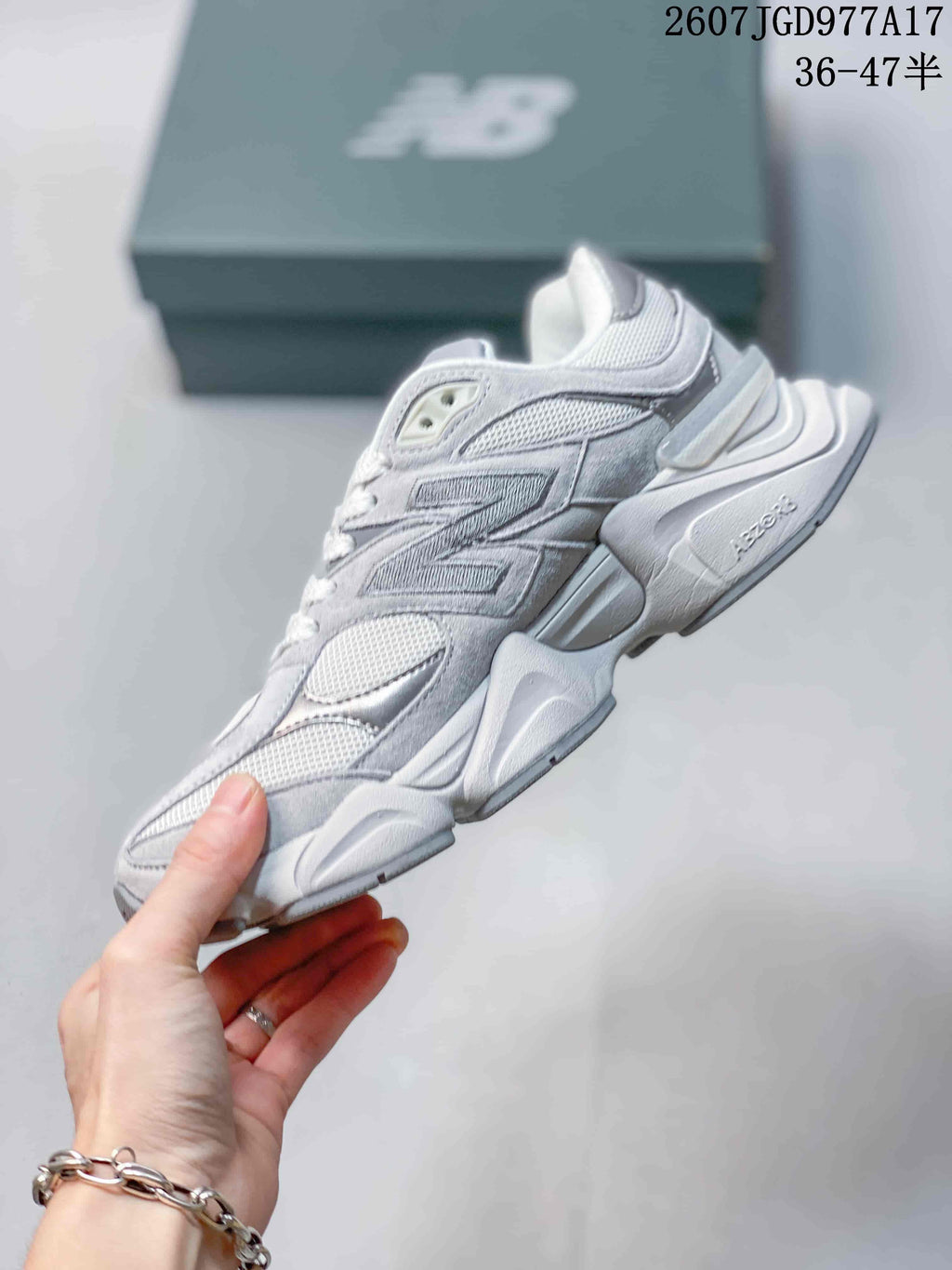 New Balance 9060 Gray Mesh Sneakers 2607TGD977A17