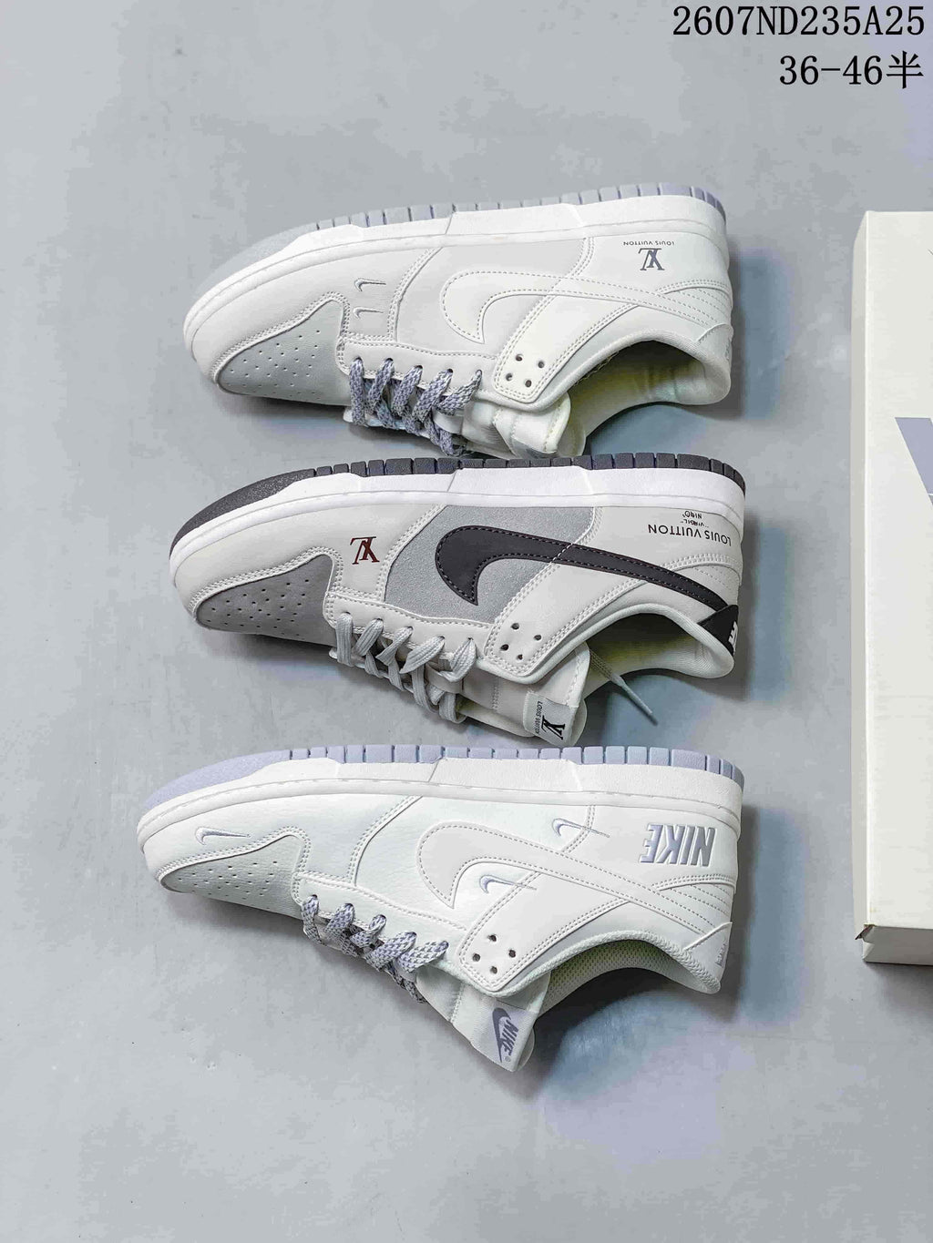 Nike SB Dunk Low Pro White Grey Sneakers 2607ND235A25