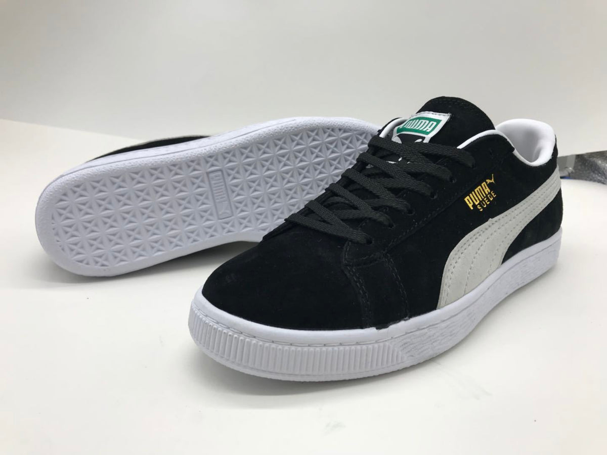Puma Suede Black and White Low-Top Sneakers