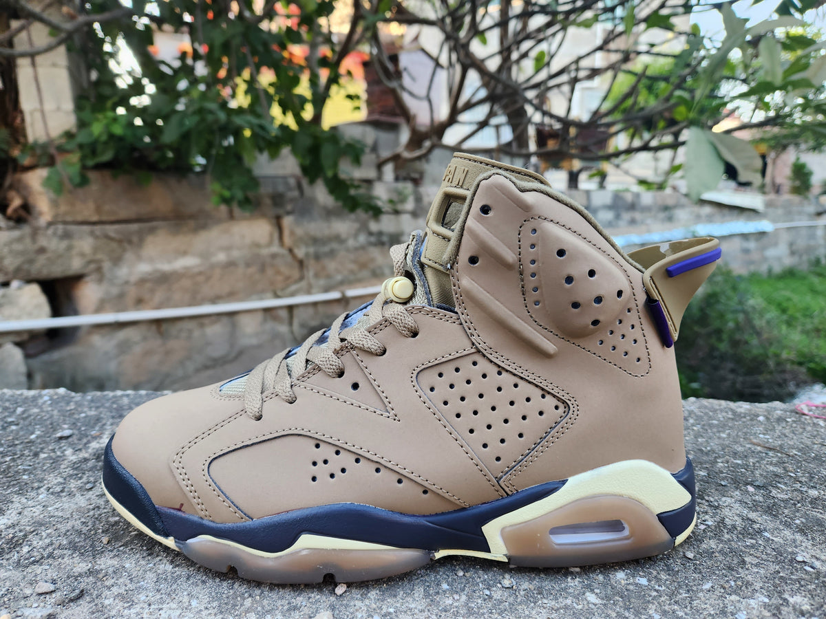 Air Jordan 6 High-Top Sneakers in Brown and Purple