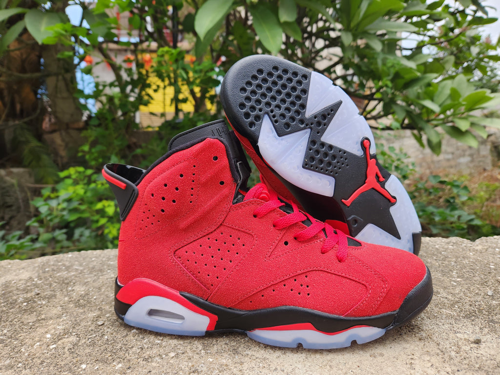 Air Jordan 6 Retro Sneakers in Red, Black and White