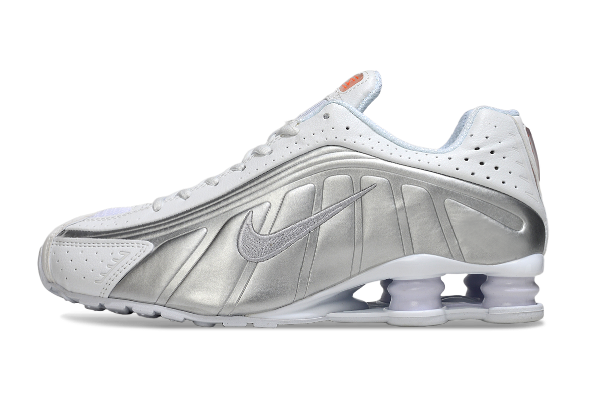 Nike Shox R4 White Silver Sneakers