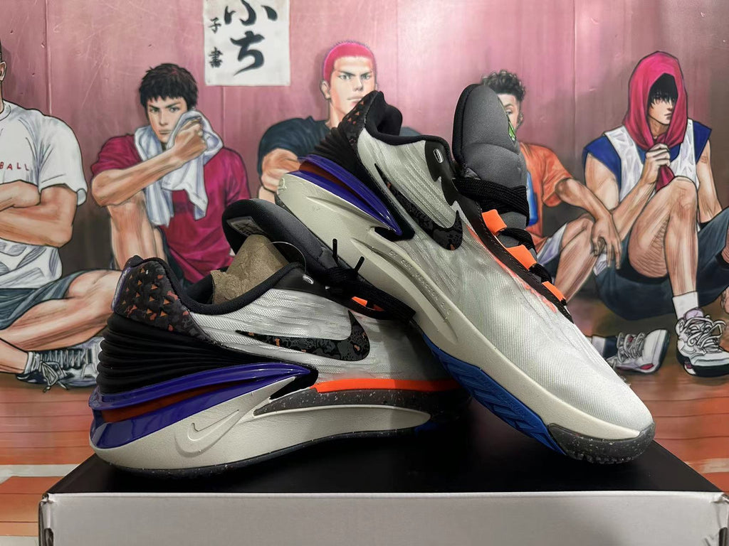 Nike Basketball Shoes in White, Gray, Orange and Purple