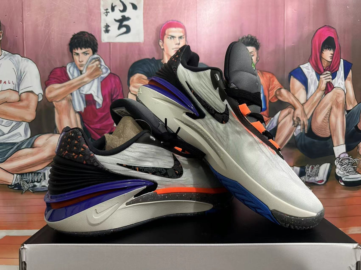 Nike Basketball Shoes in White, Gray, Orange and Purple