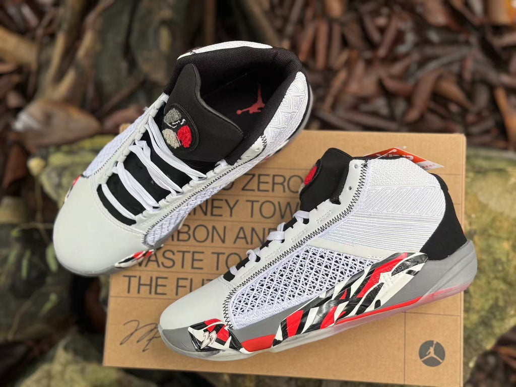 Jordan XXXVIII Basketball Shoes White Black Red