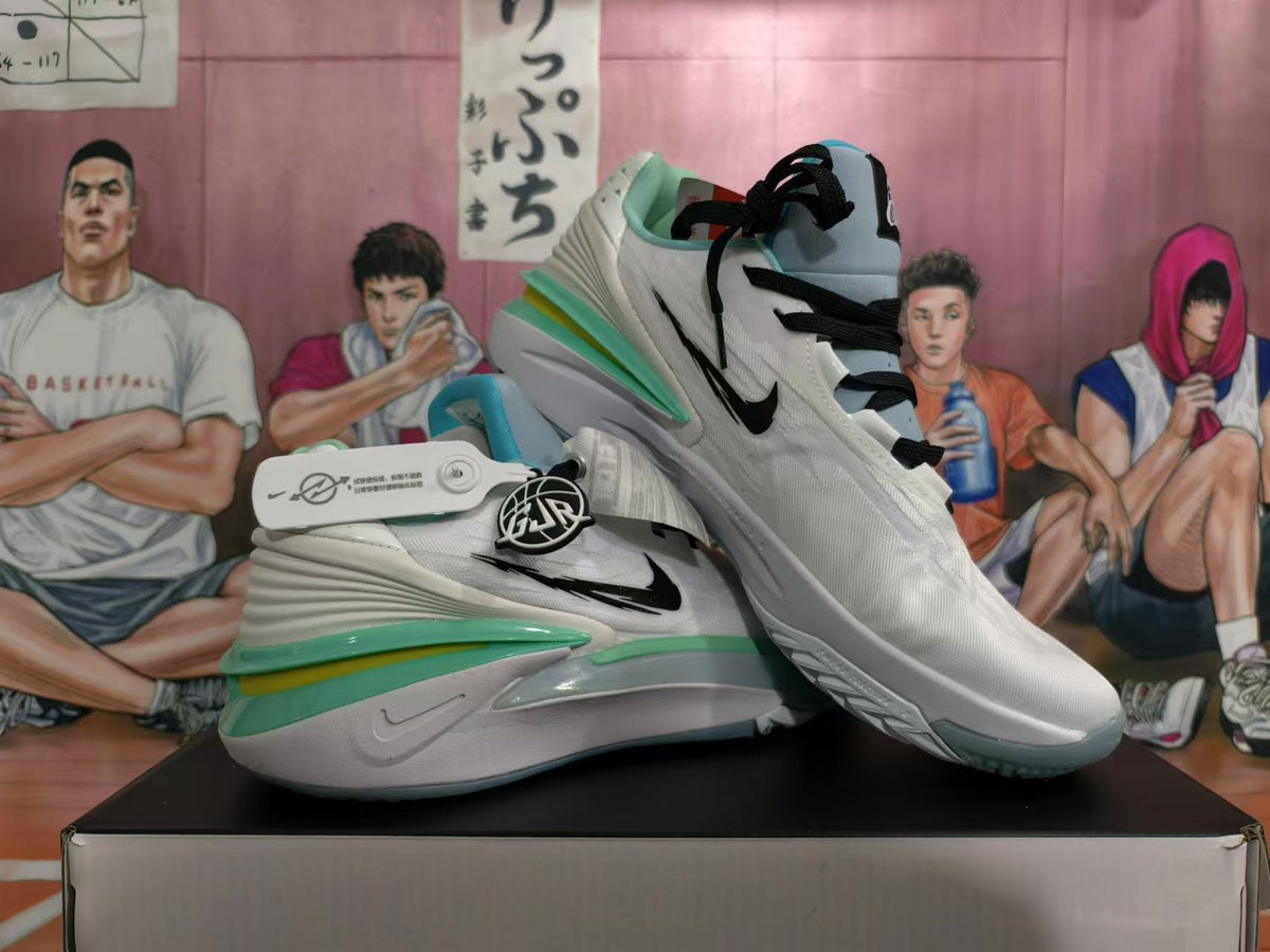 Nike Basketball Shoes in White, Green and Blue