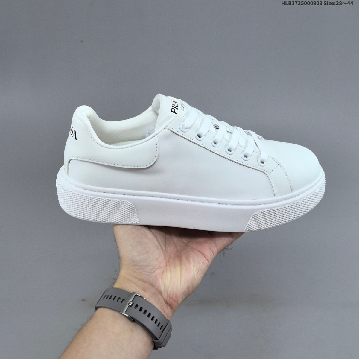 Prada Cloudbust Thunder Low-Top Sneakers, White and Black