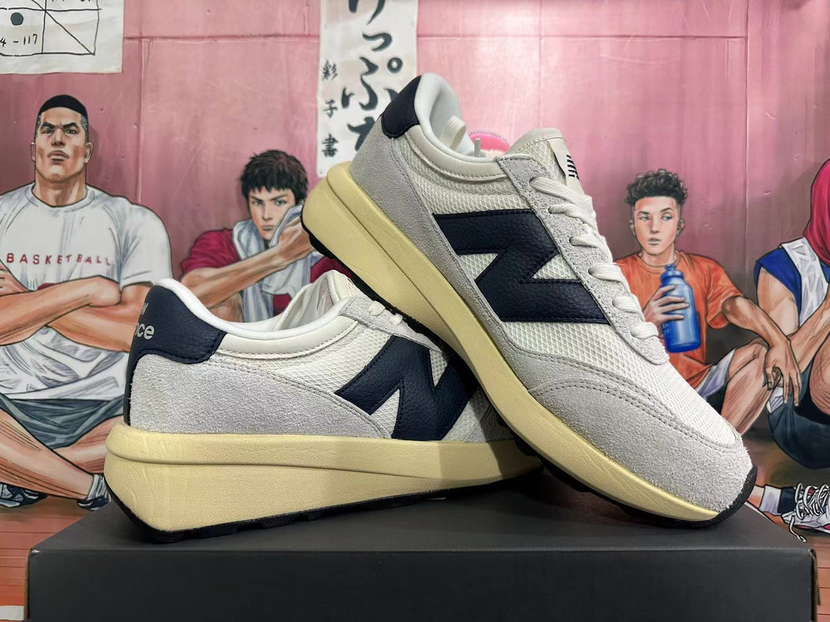 New Balance U370 Off-White and Black Sneakers