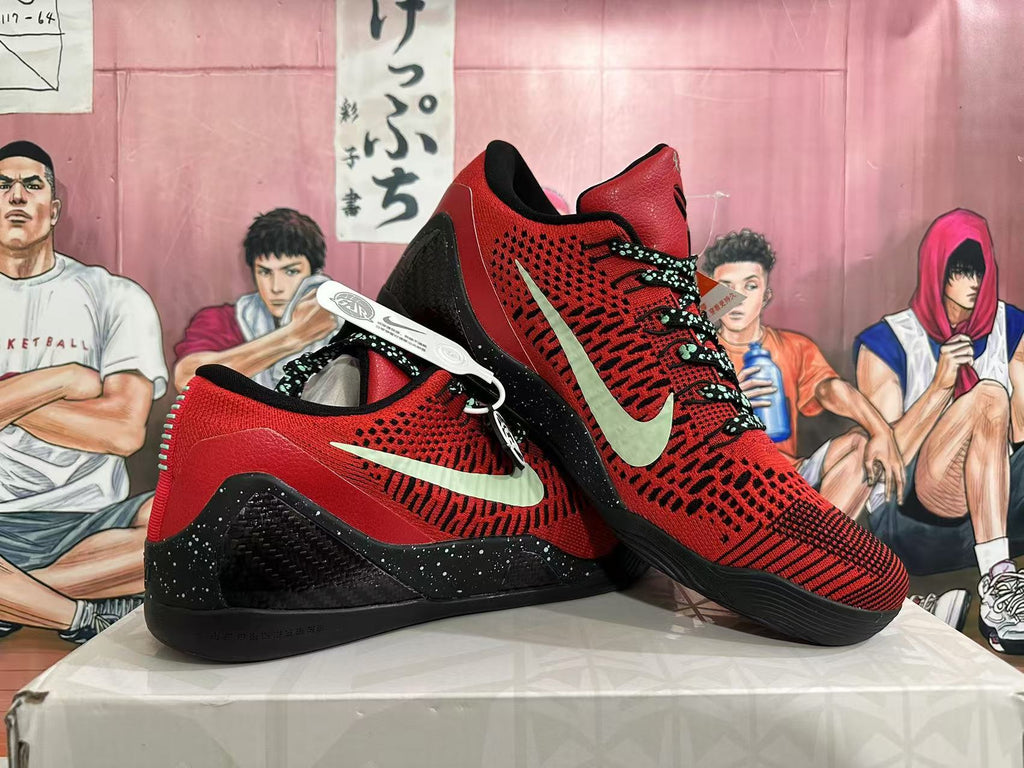 Nike Red and Black Low-Top Basketball Shoes
