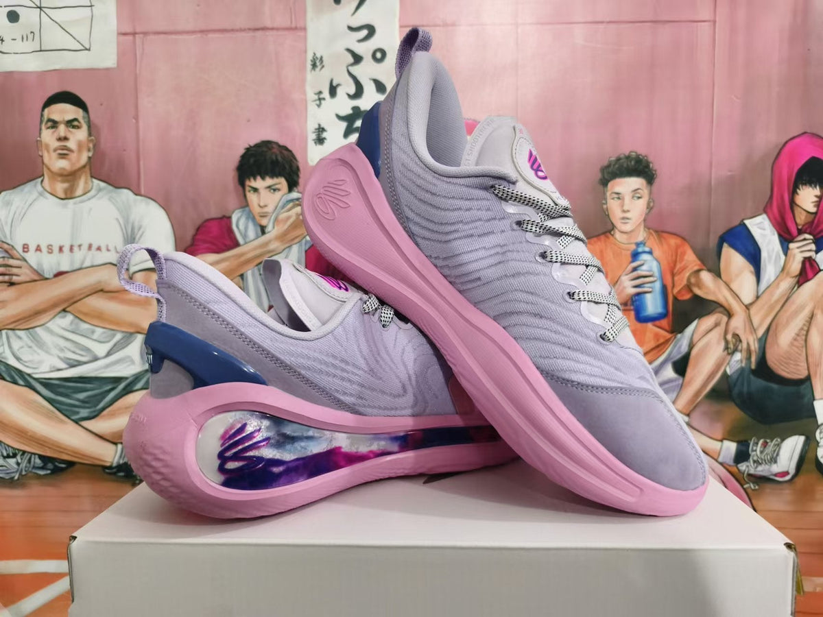 Pink and Lavender Basketball Sneakers