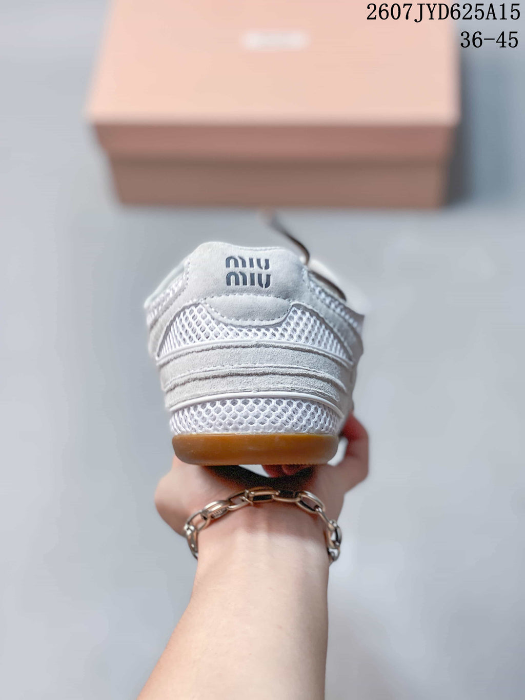Miu Miu Gymnasium Low-Top Sneakers White Grey Gum Sole