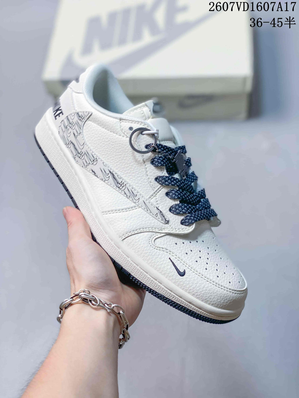 Jordan 1 Low Graphic Sneakers White Dark Details 2607VD1607A17