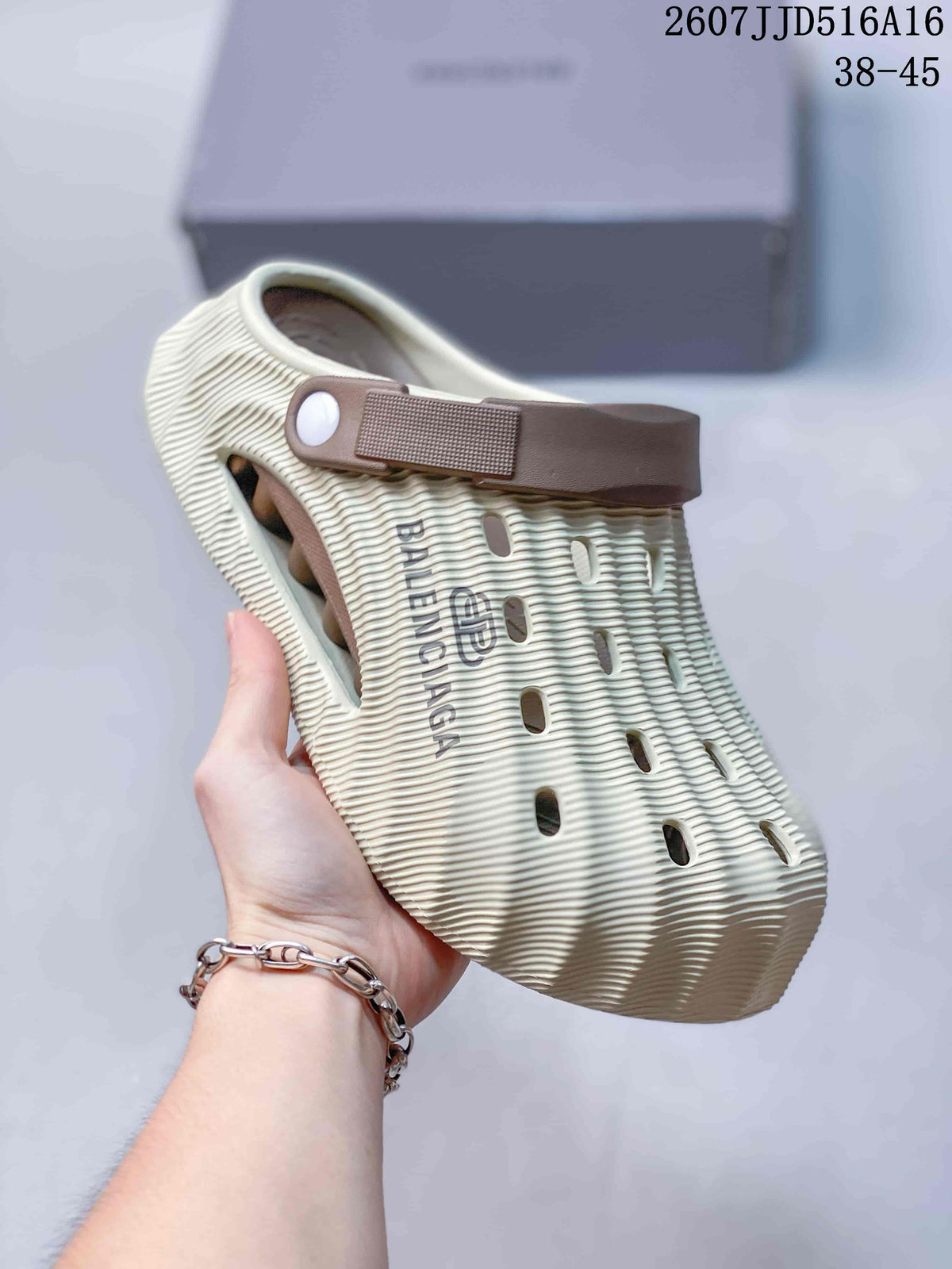 Balenciaga Molded Clog Slides Cream Brown 2607JJD516A16