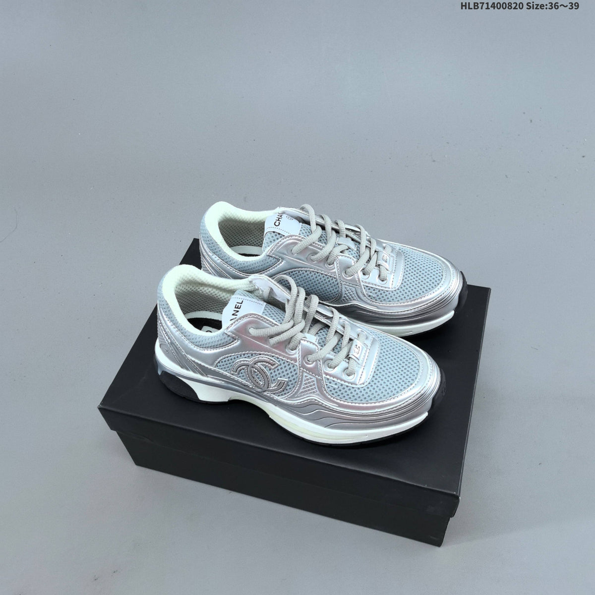 CHANEL 23C Low-Top Sneakers with Mesh Panels
