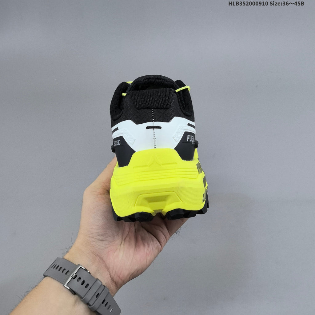 Kailas FUGA EX330 Trail Running Shoes, White and Neon Yellow