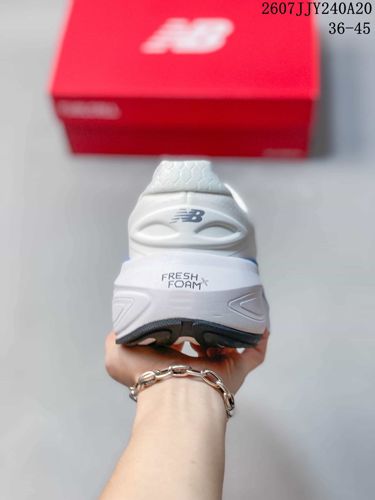 New Balance Fresh Foam X More v6 White Blue Running Shoes