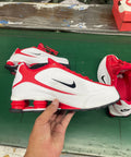 Nike Shox R4 Red and White Sneakers