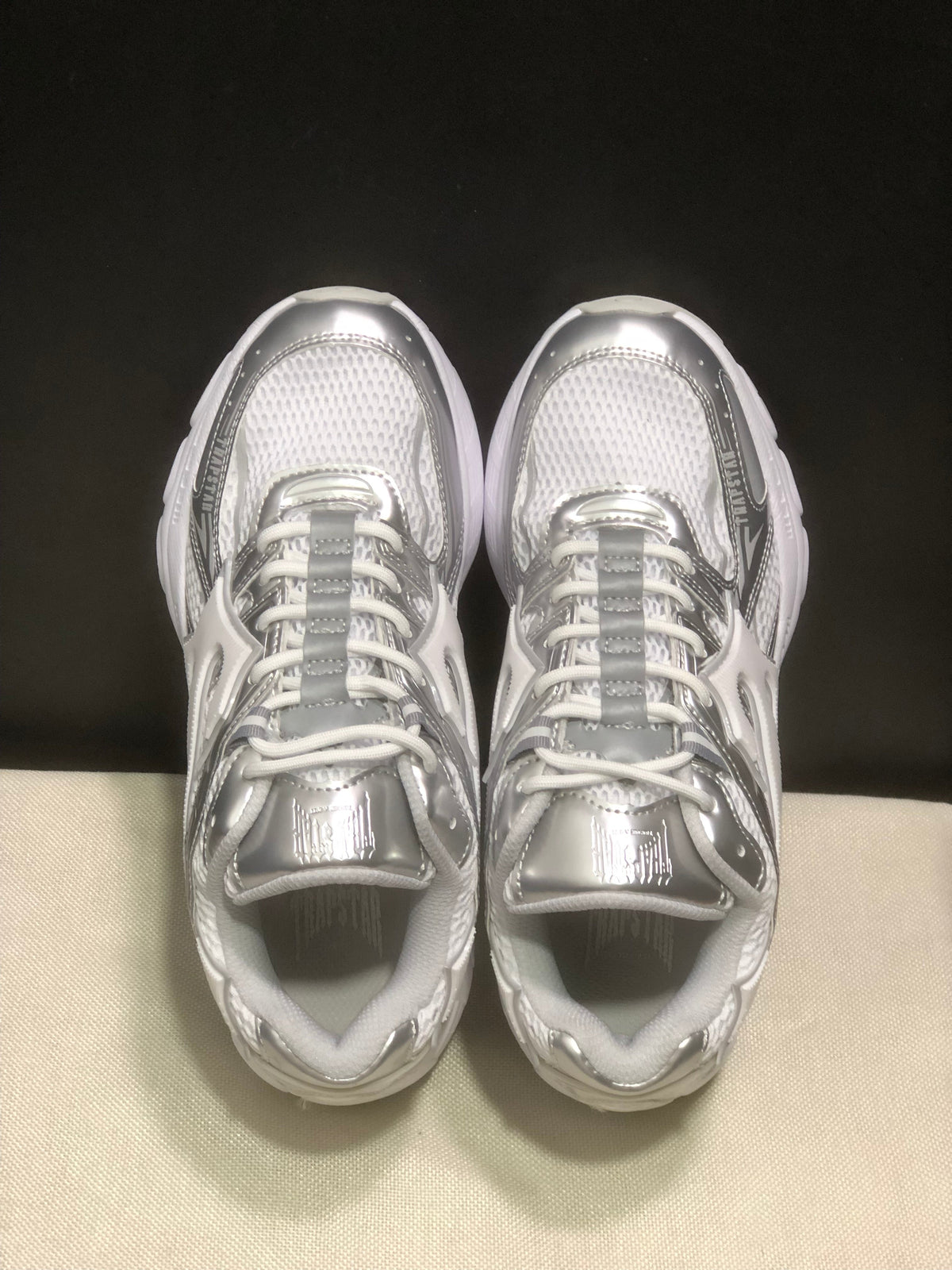 TAP Retro Chunky Sneakers in White and Silver