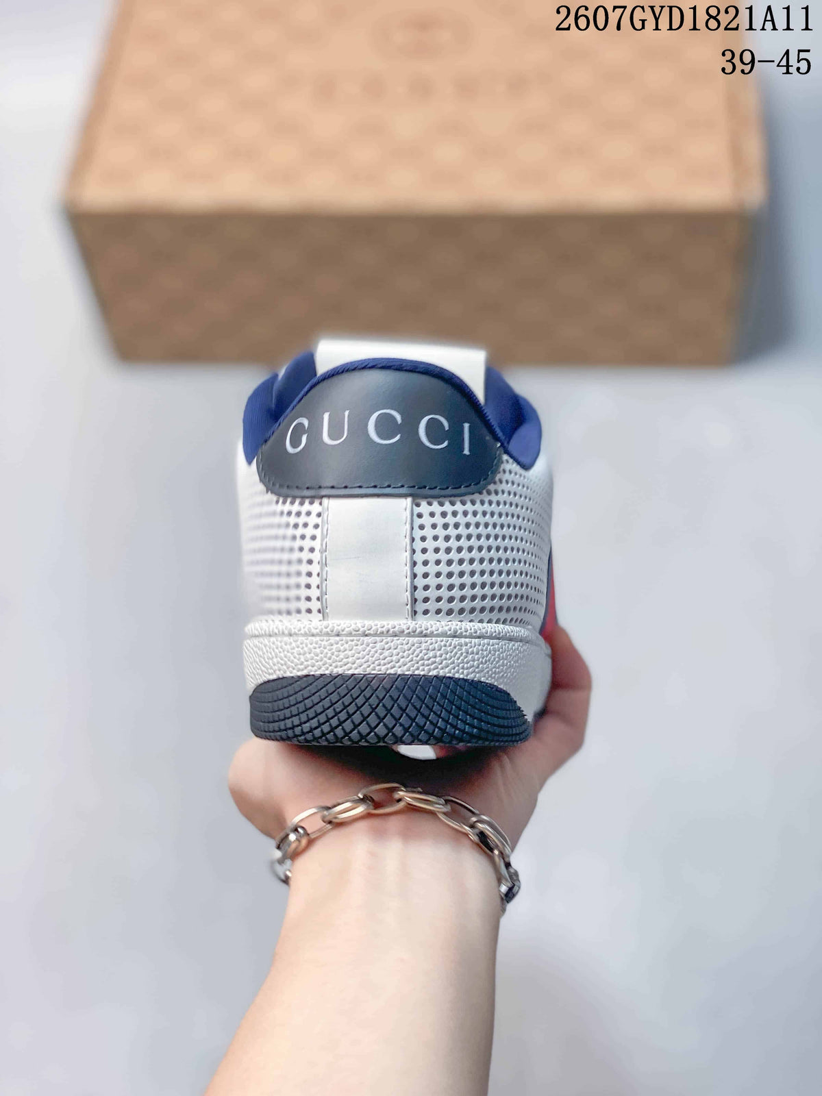 Gucci 2607GYD1821A11 Low-Top Sneakers White Navy Red