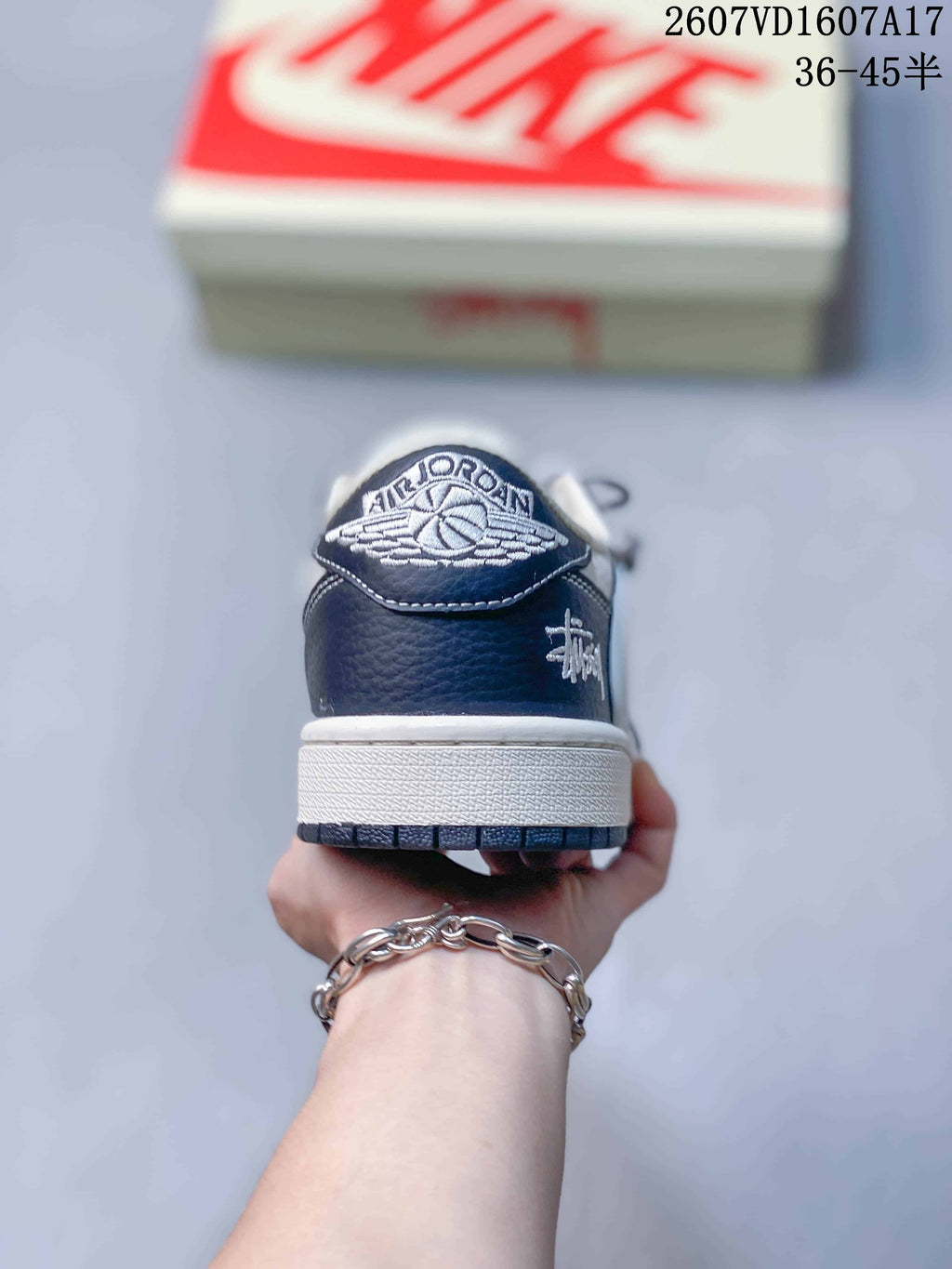 Jordan 1 Low Travis Scott Style Sneakers Navy White