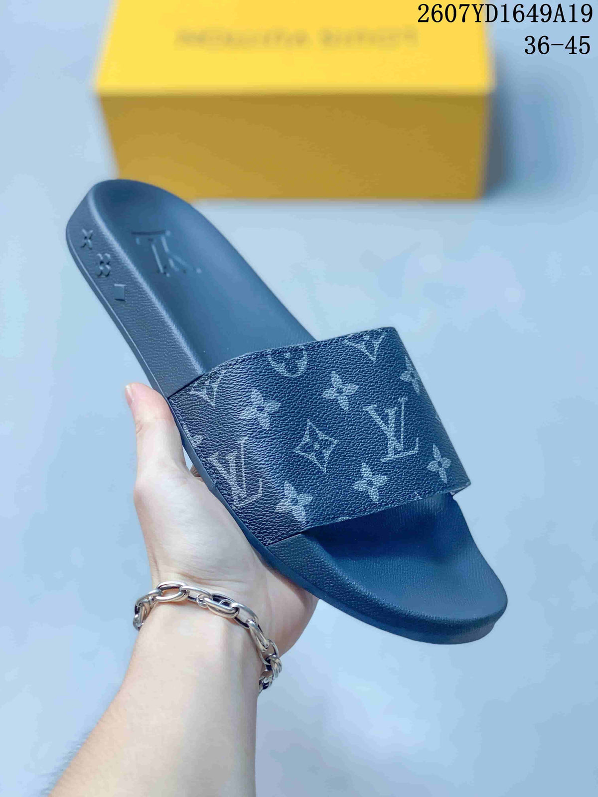 Louis Vuitton Monogram Slide Sandals in Navy 2607YD1649A19