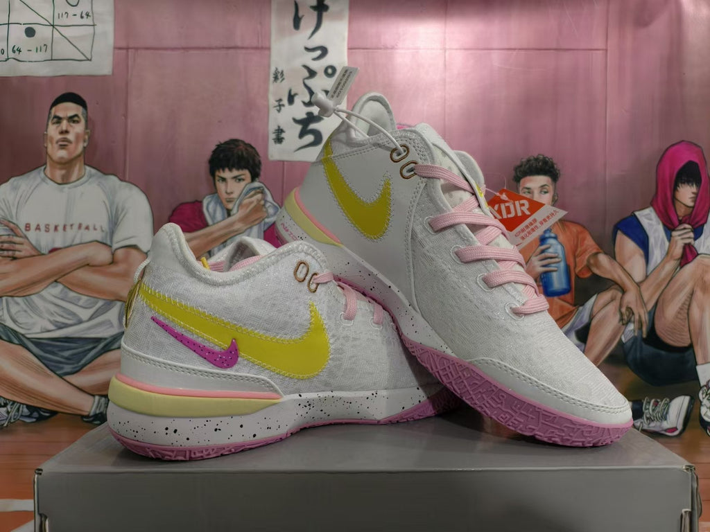 Nike Basketball Sneakers White Purple Yellow
