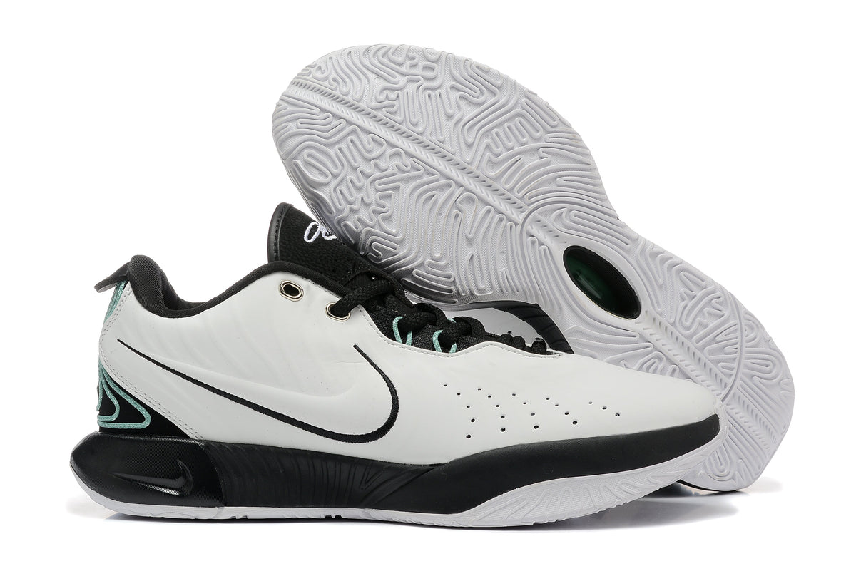 Nike 870-17 White and Black Basketball Sneakers