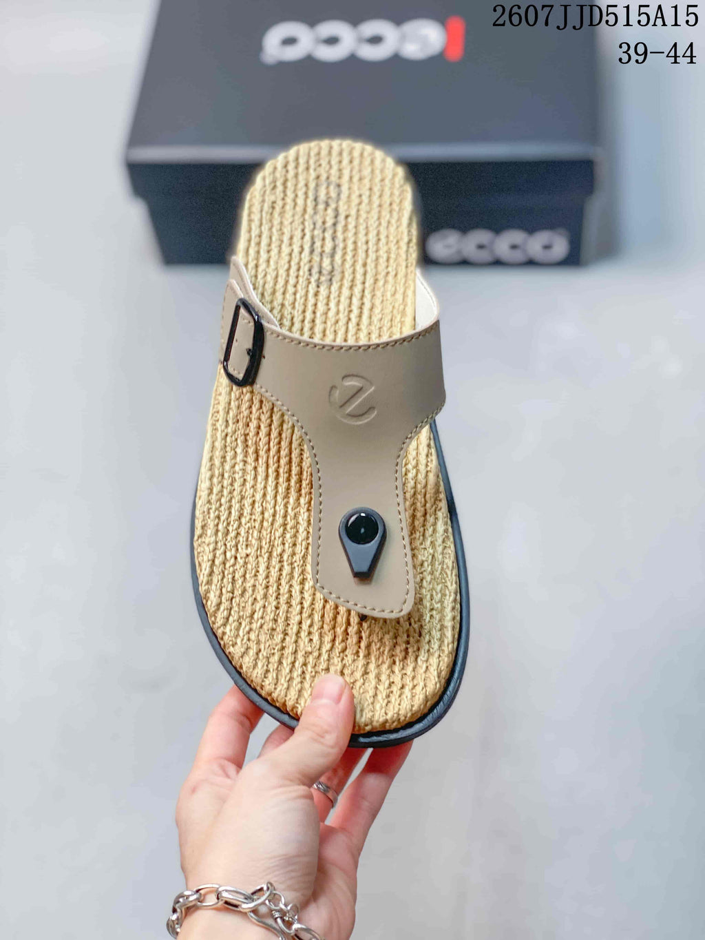 ECCO Comfort Sandals Beige with Black Sole 2607JJD515A15
