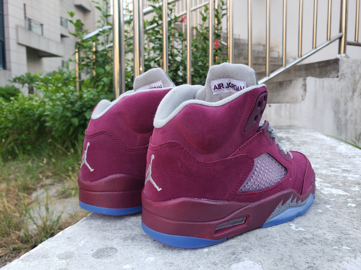 Air Jordan 5 Burgundy High-Top Sneakers