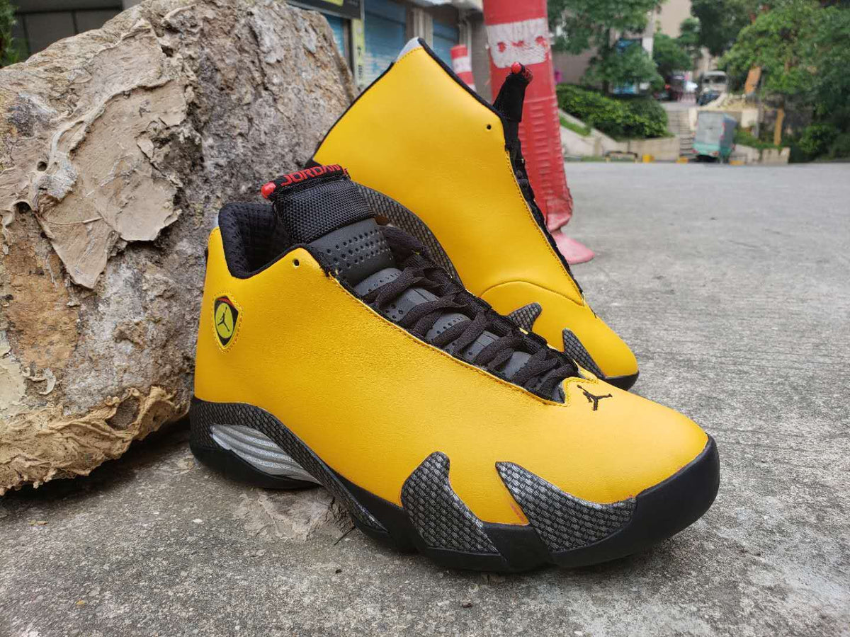 Air Jordan 14 Retro Yellow and Black Men's Sneakers