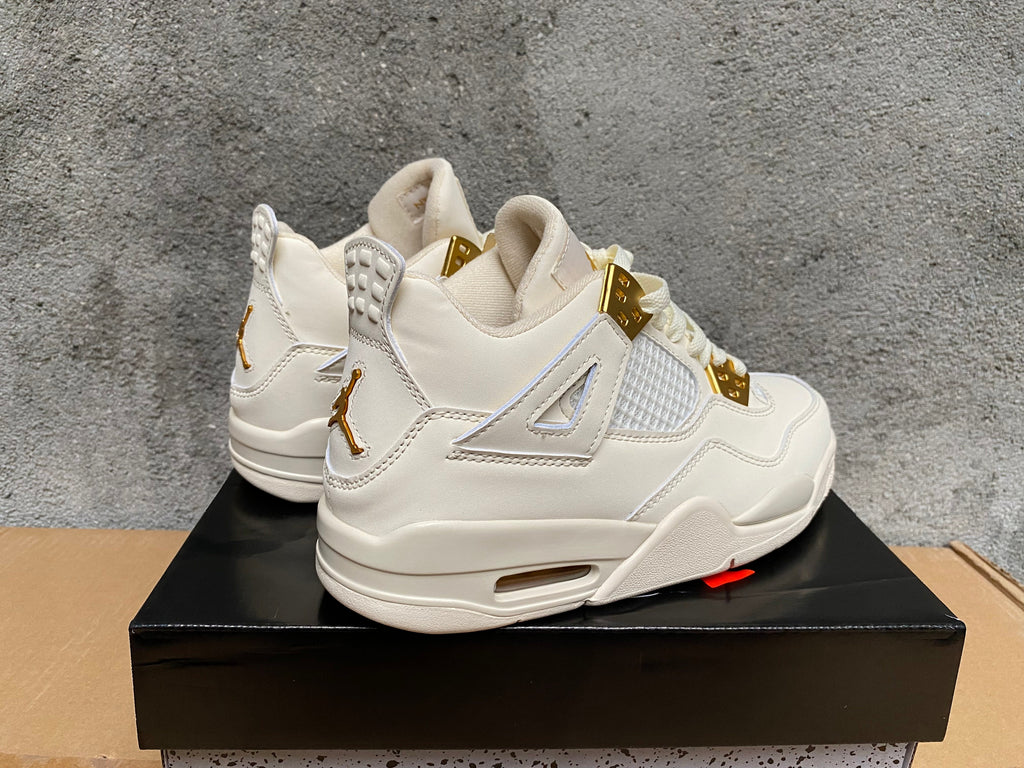 Jordan 4 Retro Sneakers in Ivory and Black Pink