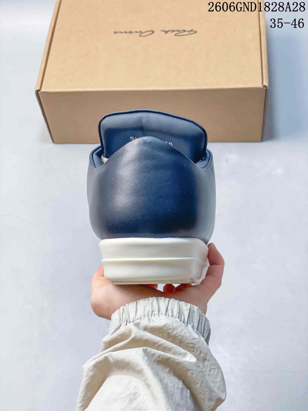 Rick Owens Low-Top Sneakers in Navy and White
