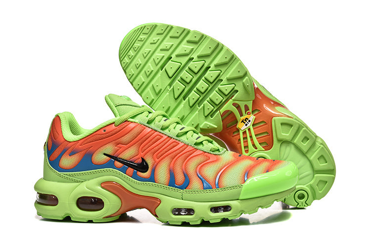 Nike Air Max Plus Sneakers in Volt Green and Orange